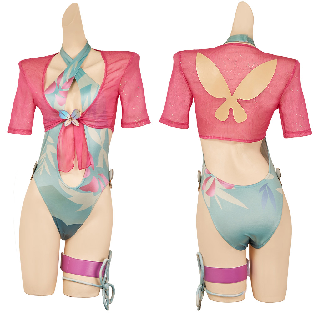 Rivals Psylocke Breezy Butterfly Swimsuit Set Halloween Carnival Party Cosplay Costume