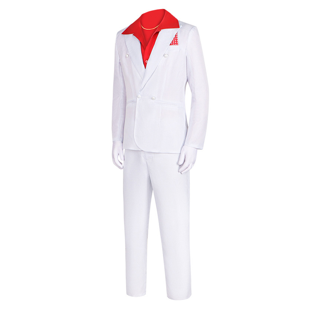 Scarface Al Pacino Men White Suit Halloween Carnival Party Cosplay Costume