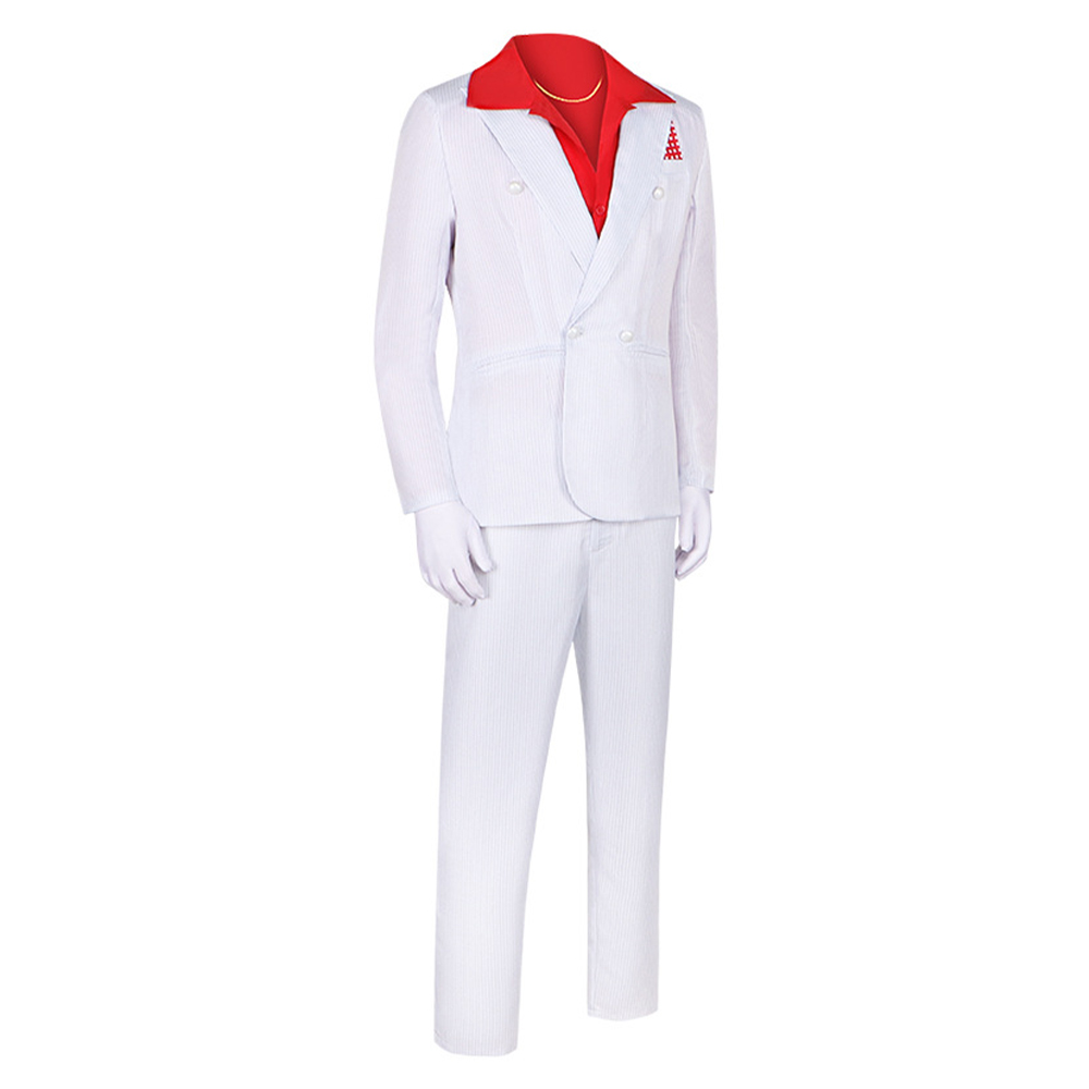 Scarface Al Pacino Men White Suit Halloween Carnival Party Cosplay Costume