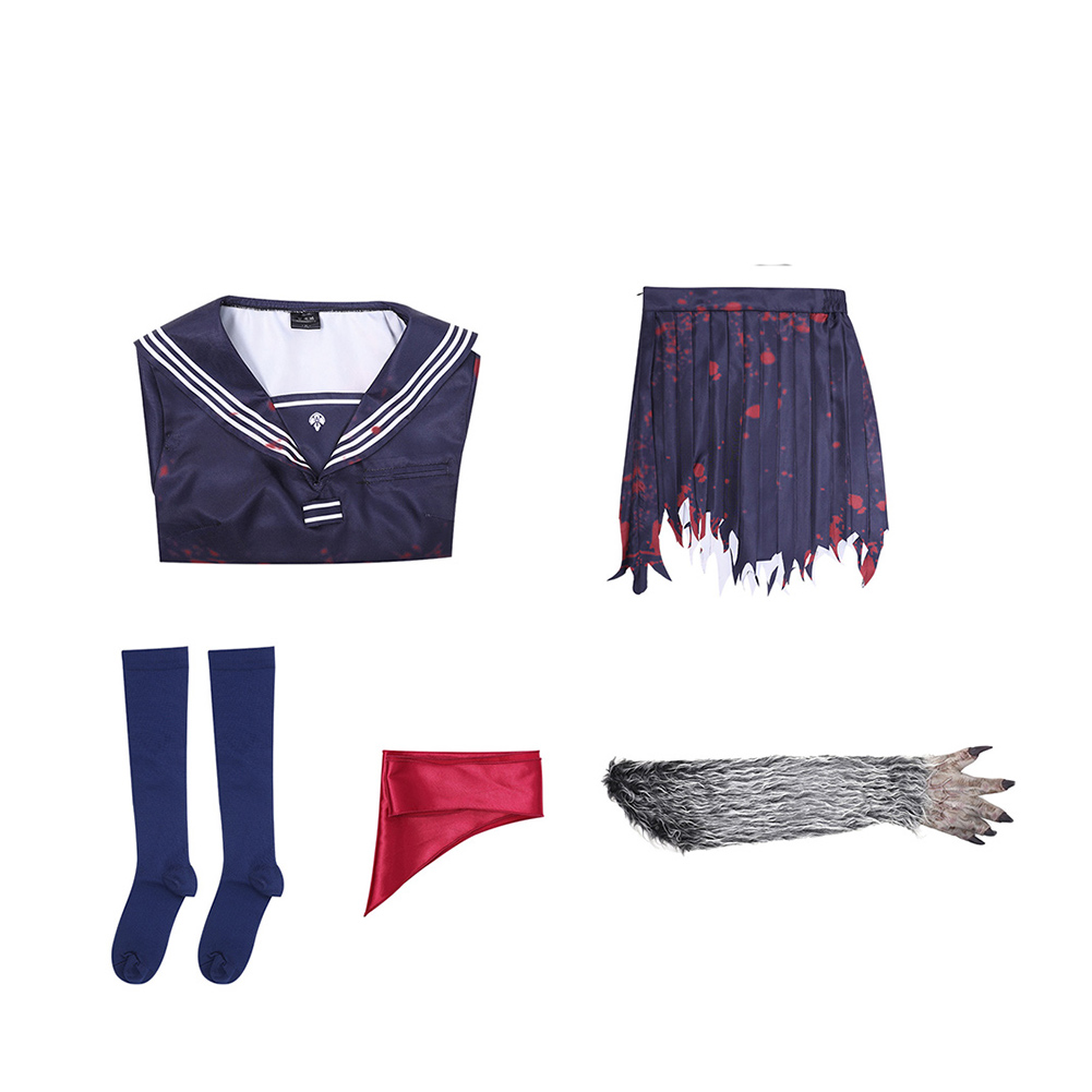 Silent Hill f Shimizu Hinako Uniform with Fur Hand Set Halloween Carnival Party Cosplay Costume