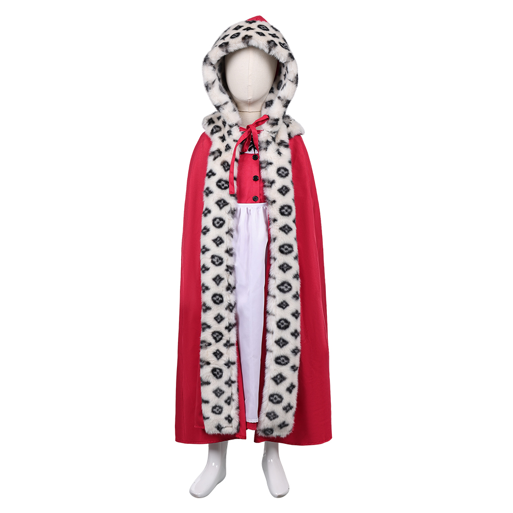 Snow Queen Gerda Kids Children Red Cloak Set Outfits Halloween Christmas Party Cosplay Costume