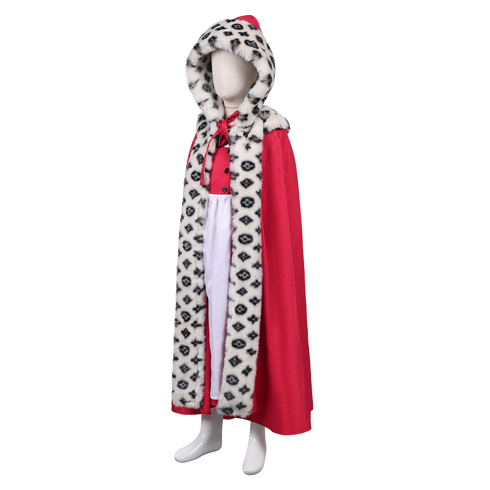 Snow Queen Gerda Kids Children Red Cloak Set Outfits Halloween Christmas Party Cosplay Costume