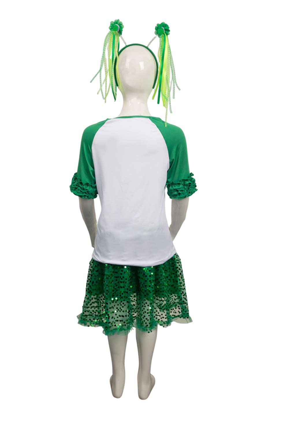 St. Patrick's Day Tutu Kids Girls Skirt With Headband Magic Wand Stickers Full Set Outfits Halloween Carnival Suit Cosplay Costume