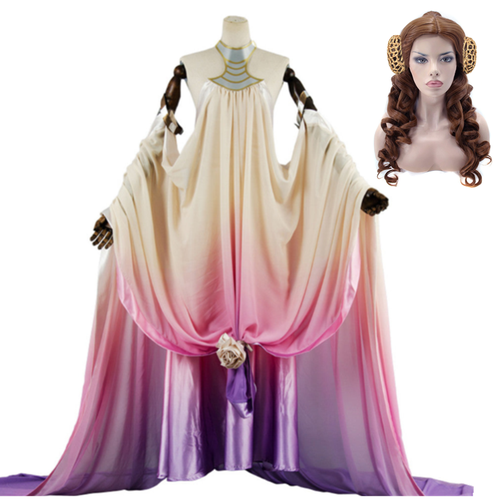 Star Wars Padme Amidala Naberrie Lake Dress Outfits Cosplay Costume Halloween Suit