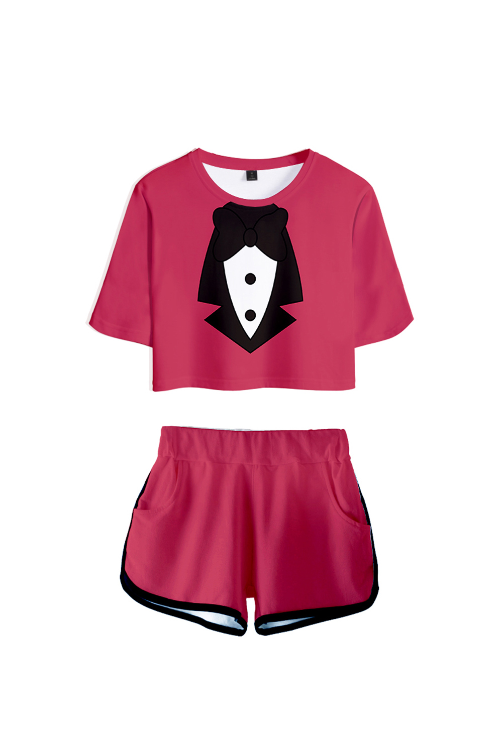 TV 2024 Hazbin Hotel Charlie Morningstar T-shirt and Shorts Kit Outfits Halloween Carnival Suit Cosplay Costume
