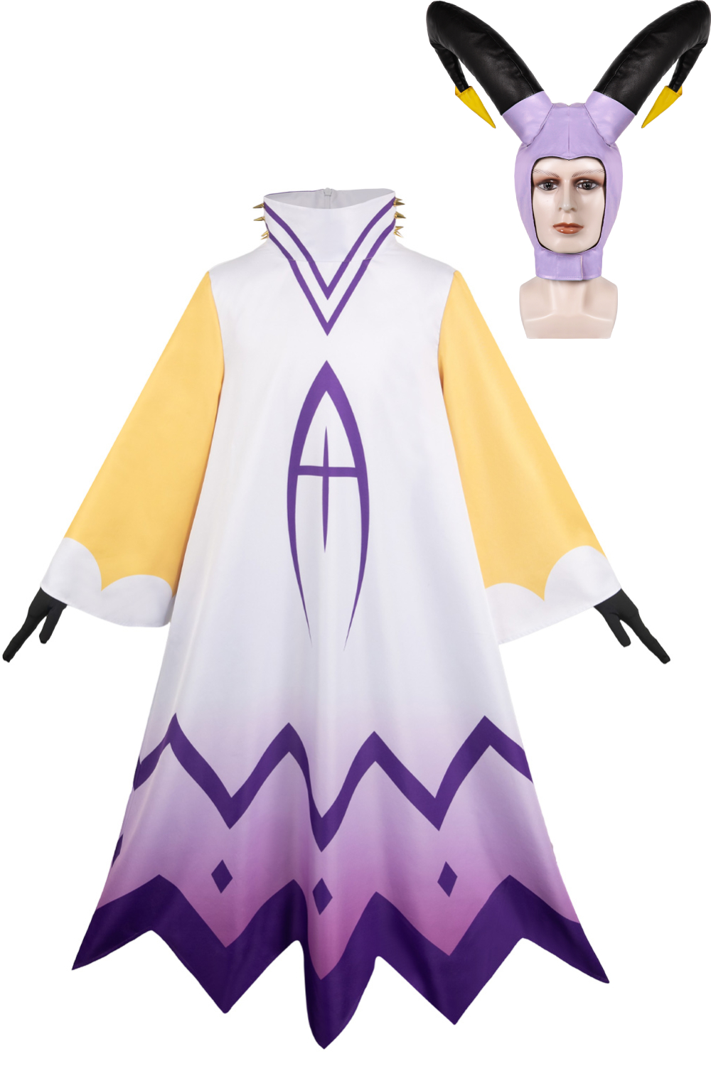 TV Hazbin Hotel Adam The Exorcist Cloak With Gloves Headgear Set Outfits Halloween Carnival Suit Cosplay Costume