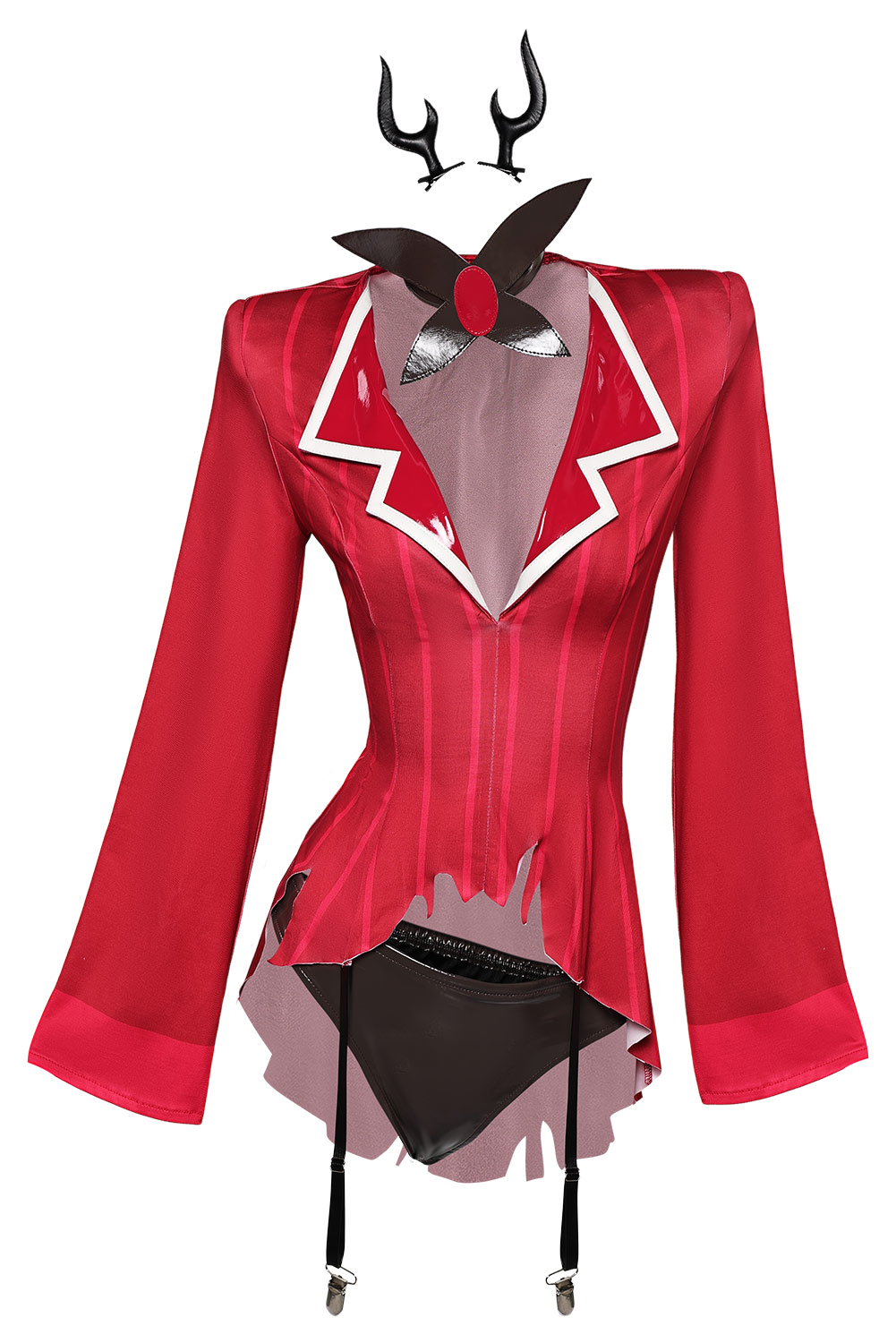 TV Hazbin Hotel Alastor Lingerie for Women Red Sexy 4 Piece Set Outfits Halloween Carnival Suit Cosplay Costume