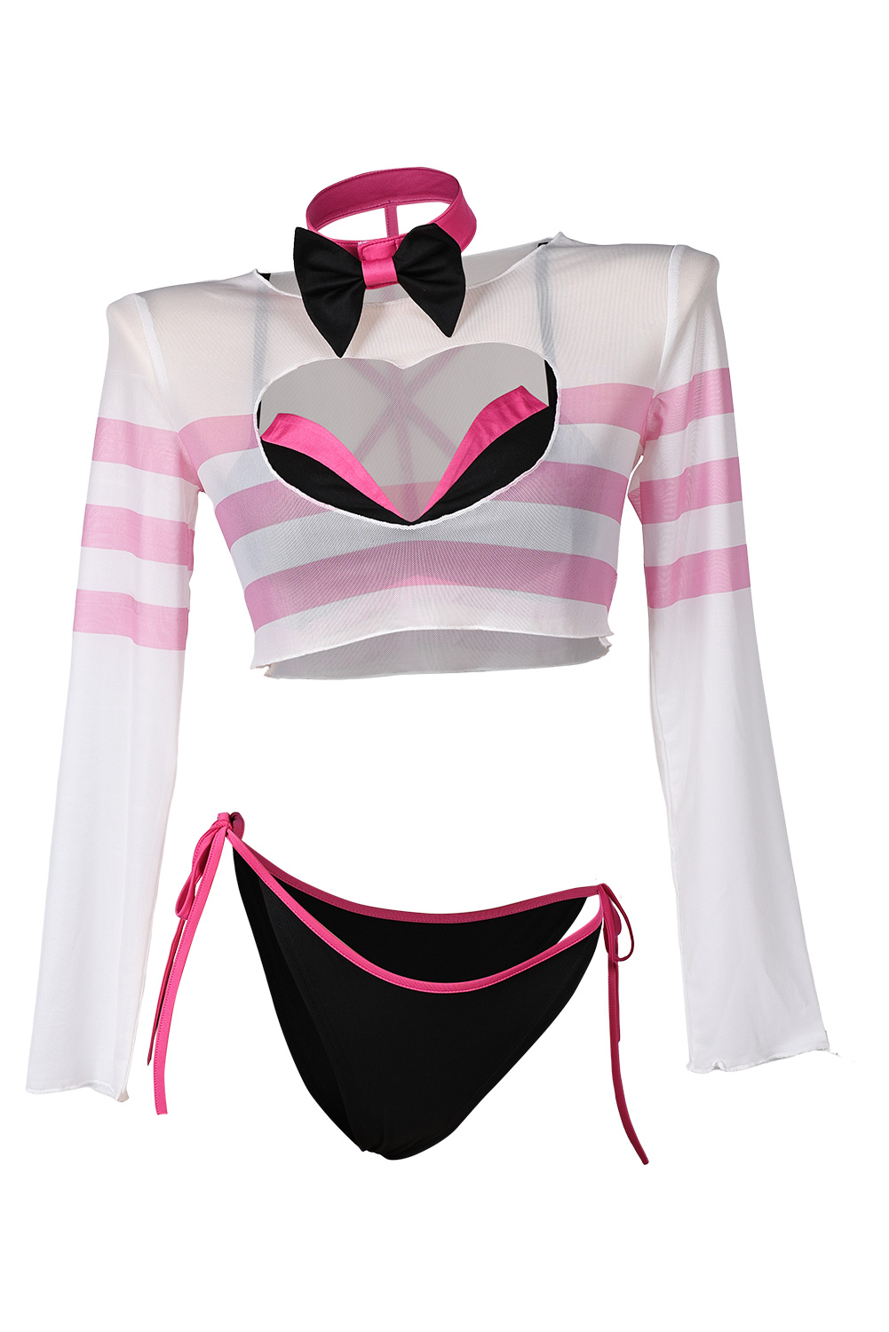 TV Hazbin Hotel Angel Dust Women Bikini 3 Piece Set Cover Up Swimsuit Outfits Halloween Carnival Suit Cosplay Costume Original Design
