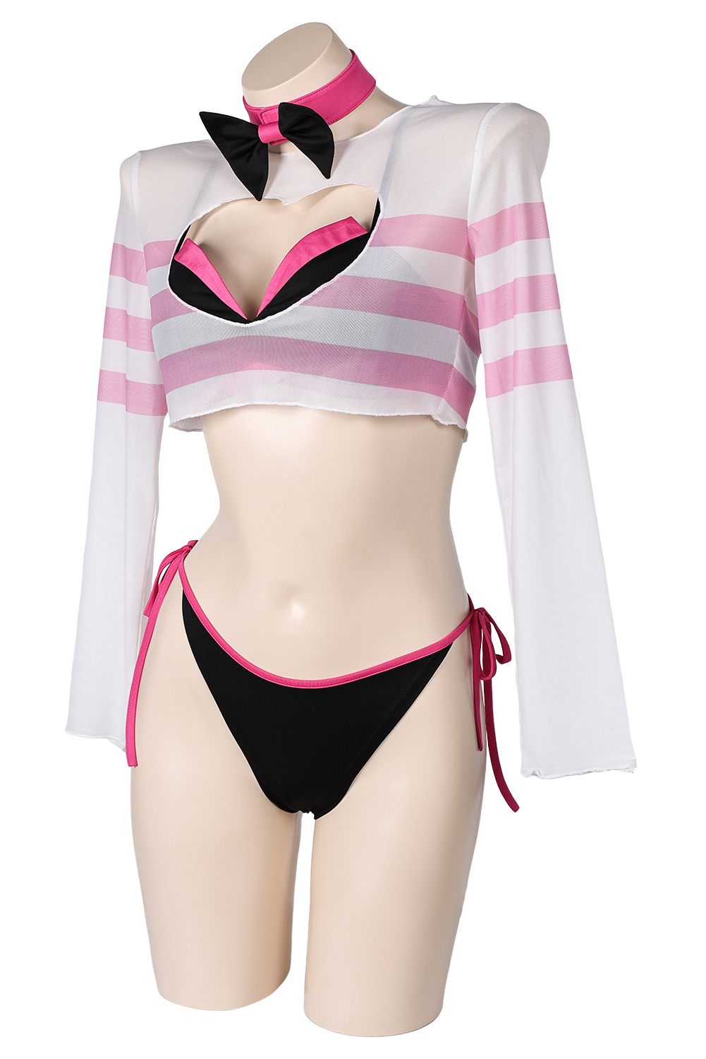 TV Hazbin Hotel Angel Dust Women Bikini 3 Piece Set Cover Up Swimsuit Outfits Halloween Carnival Suit Cosplay Costume Original Design