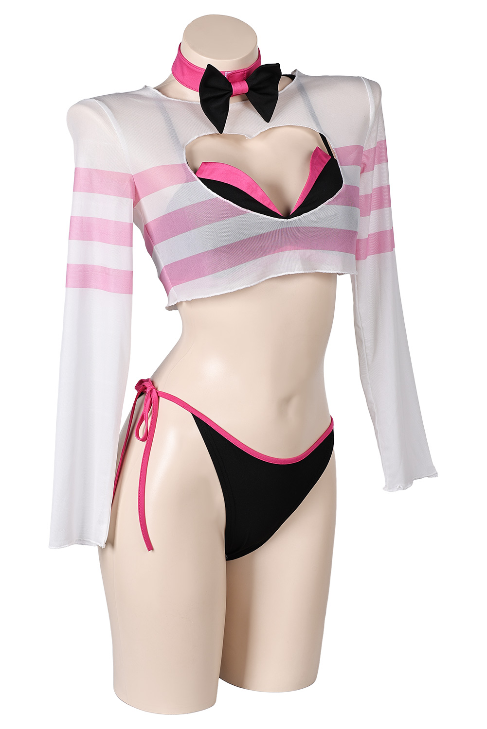 TV Hazbin Hotel Angel Dust Women Bikini 3 Piece Set Cover Up Swimsuit Outfits Halloween Carnival Suit Cosplay Costume Original Design