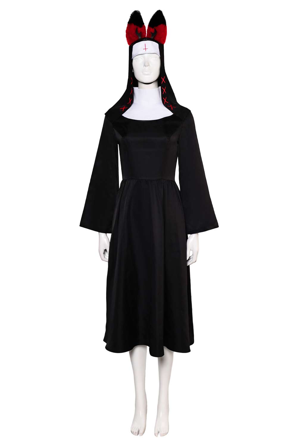 TV Hazbin Hotel Nun Alastor Dress With Hat Outfits Halloween Carnival Suit Cosplay Costume