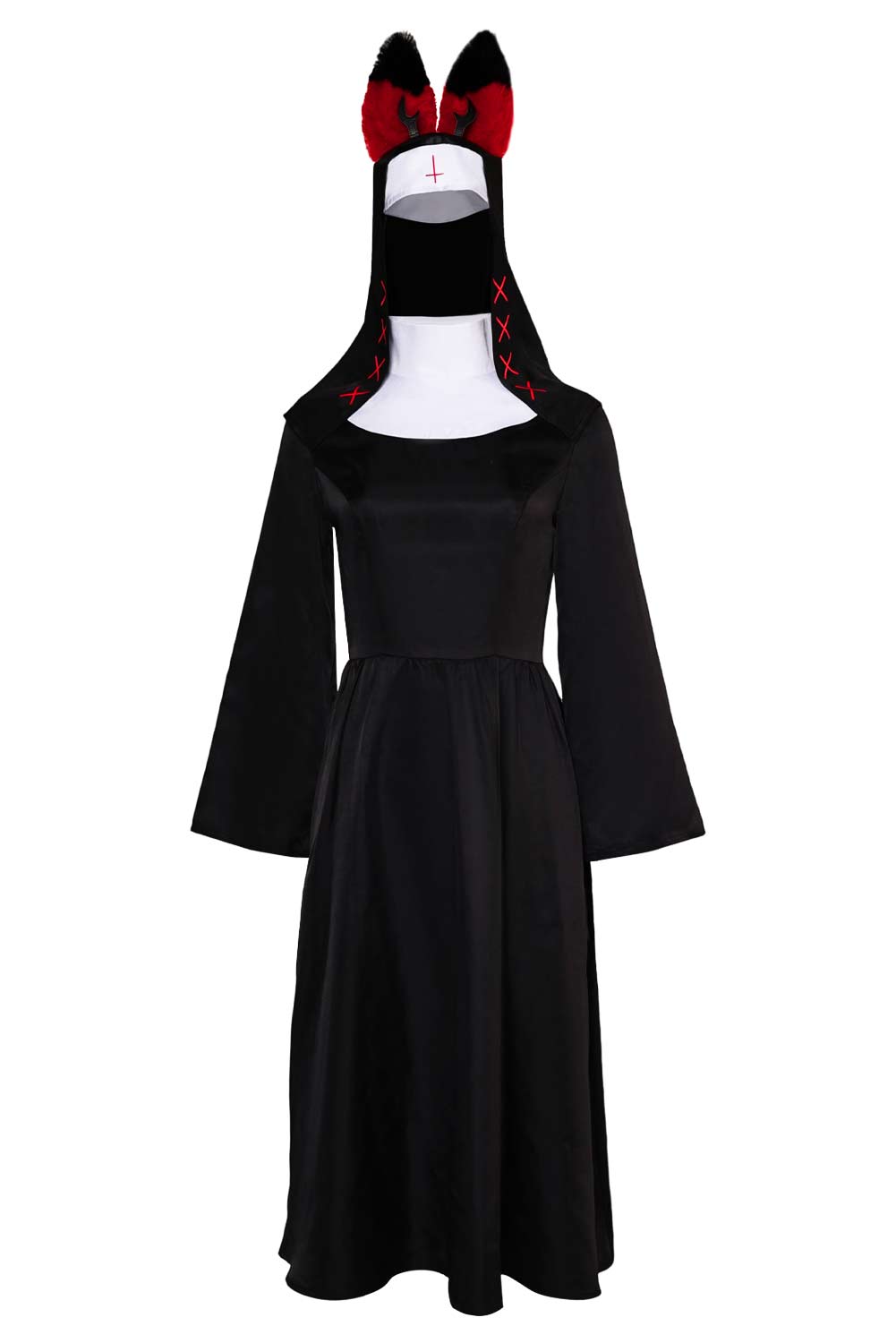 TV Hazbin Hotel Nun Alastor Dress With Hat Outfits Halloween Carnival Suit Cosplay Costume