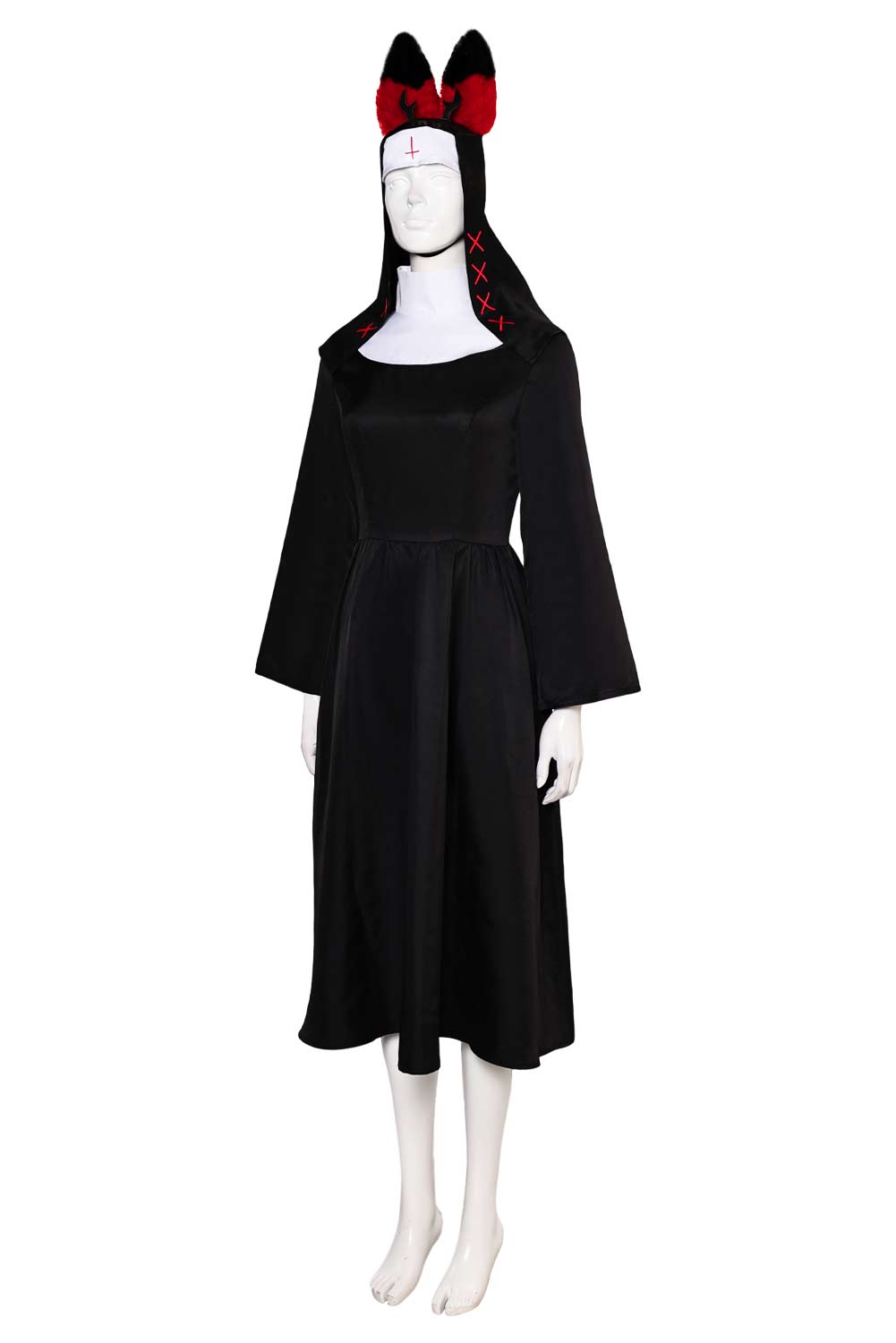 TV Hazbin Hotel Nun Alastor Dress With Hat Outfits Halloween Carnival Suit Cosplay Costume