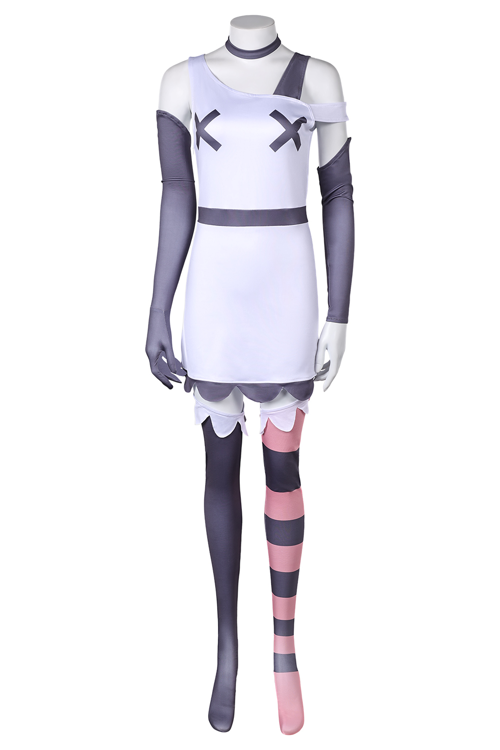 TV Hazbin Hotel Vaggie Women White Dress Set Outfits Halloween Carnival Suit Cosplay Costume