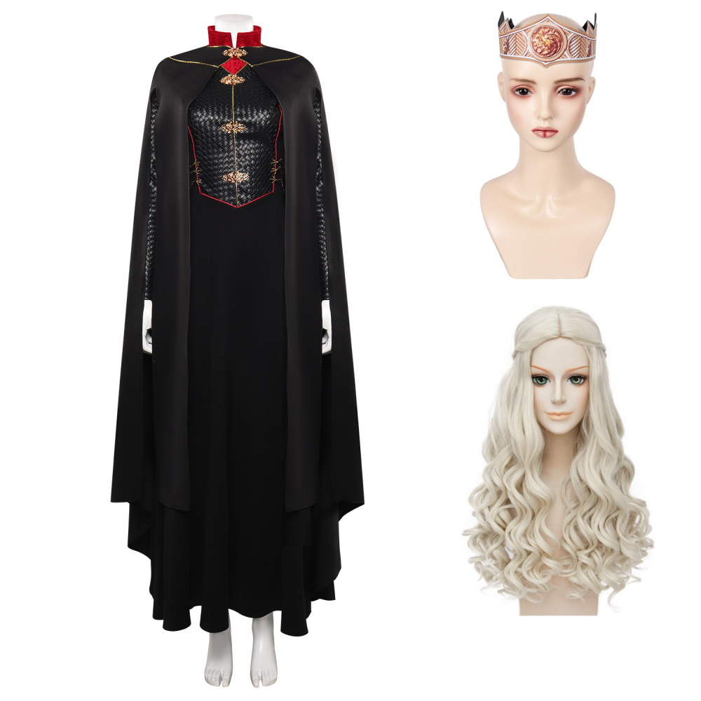 TV House of the Dragon Rhaenyra Targaryen Cosplay Costume Medieval Halloween Carnival Disguise Suit