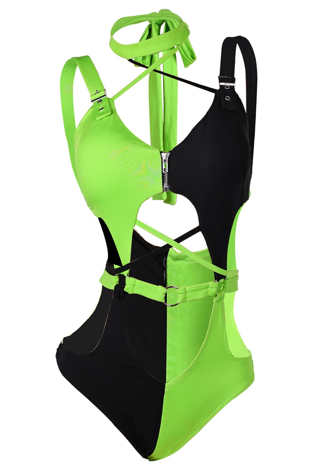 TV Kim Possible Shego Women Green Sexy Swimsuit Outfits Halloween Carnival Suit Cosplay Costume