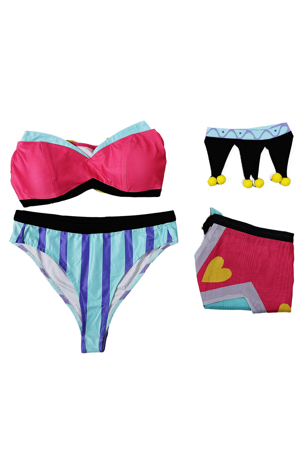 TV Series Helluva Boss Hazbin Hotel Fizzarolli Clown Swimsuit Outfits Halloween Carnival Suit Cosplay Costume Original Design