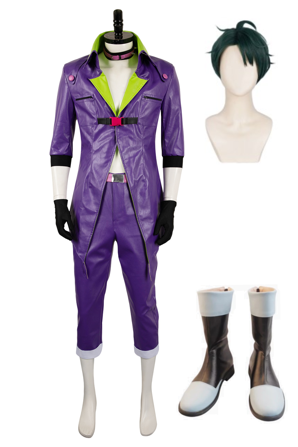TV Suicide Squad Isekai 2024 Joker Purple Leather Uniform Outfits Halloween Carnival Suit Cosplay Costume