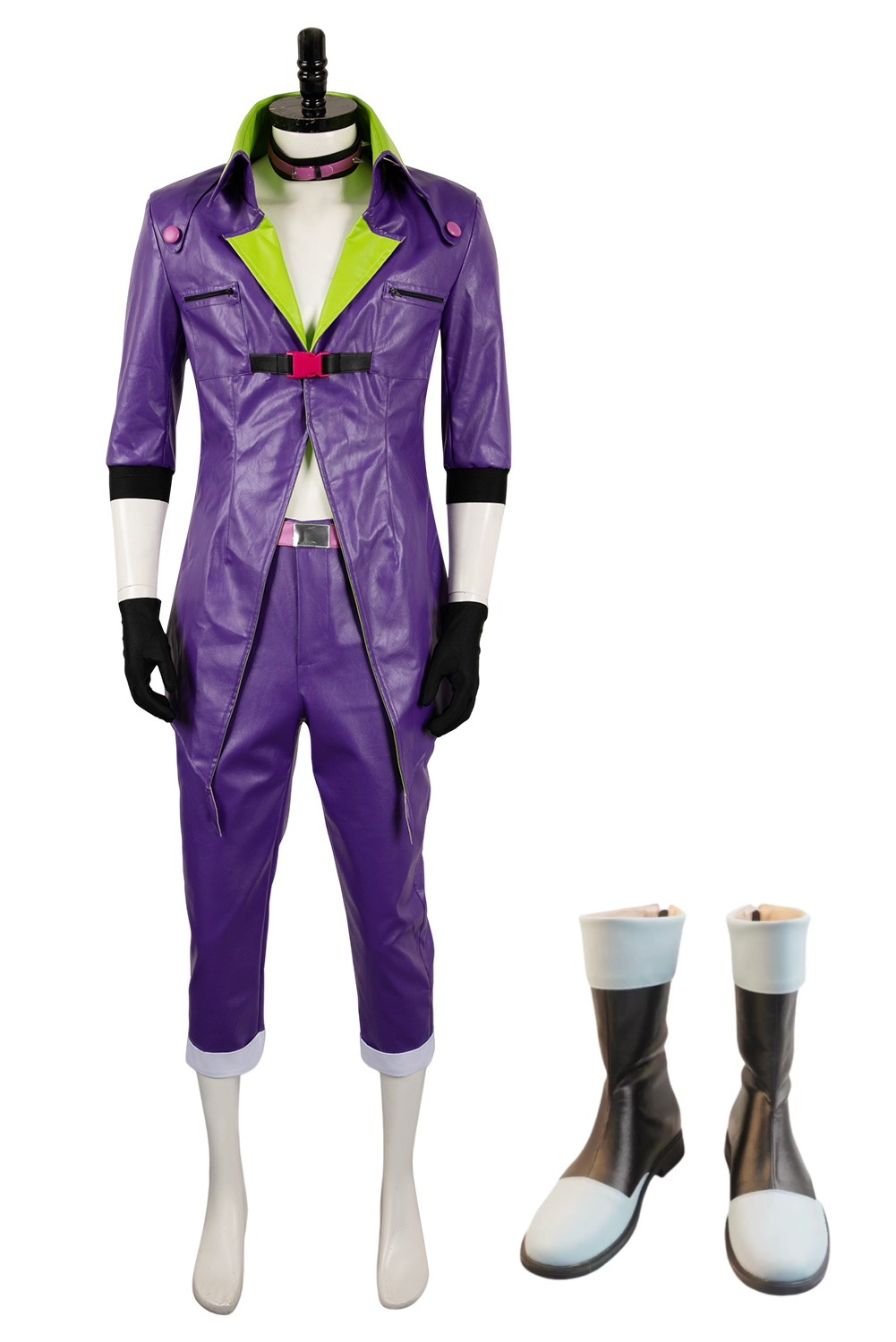 TV Suicide Squad Isekai 2024 Joker Purple Leather Uniform Outfits Halloween Carnival Suit Cosplay Costume