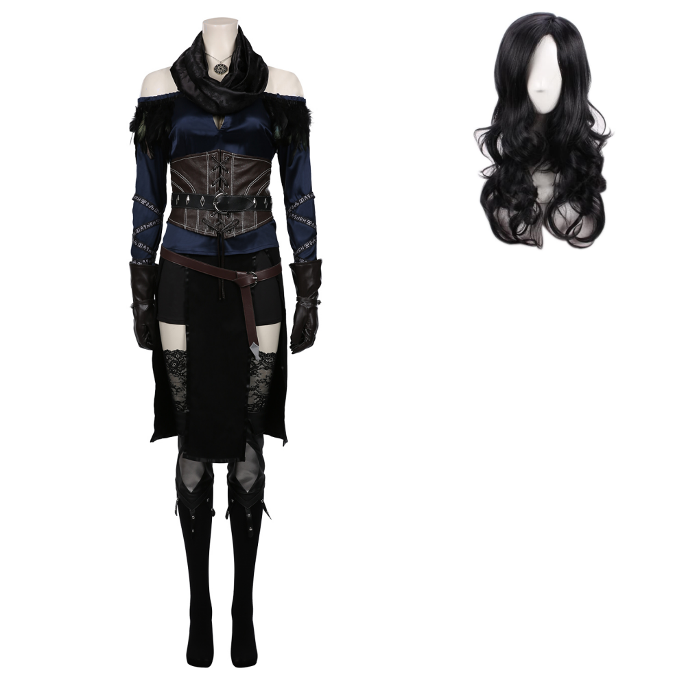 TV The Witcher 3: Wild Hunt-Yennefer Top Skirt Outfits Cosplay Costume Halloween Carnival Suit