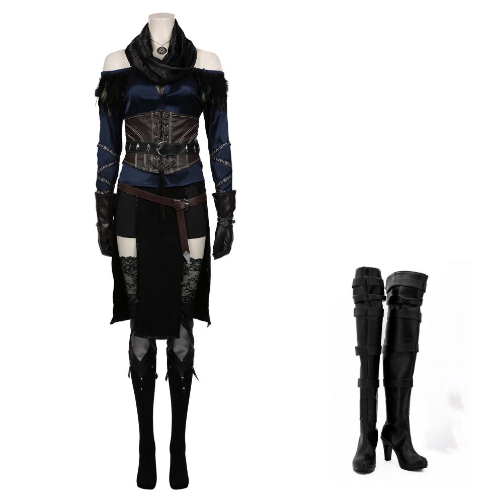 TV The Witcher 3: Wild Hunt-Yennefer Top Skirt Outfits Cosplay Costume Halloween Carnival Suit