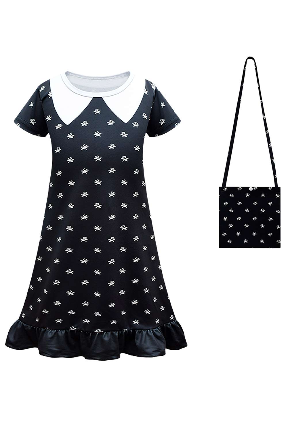 TV Wednesday Addams Kids Girls Dress Outfits Halloween Carnival Suit Cosplay Costume