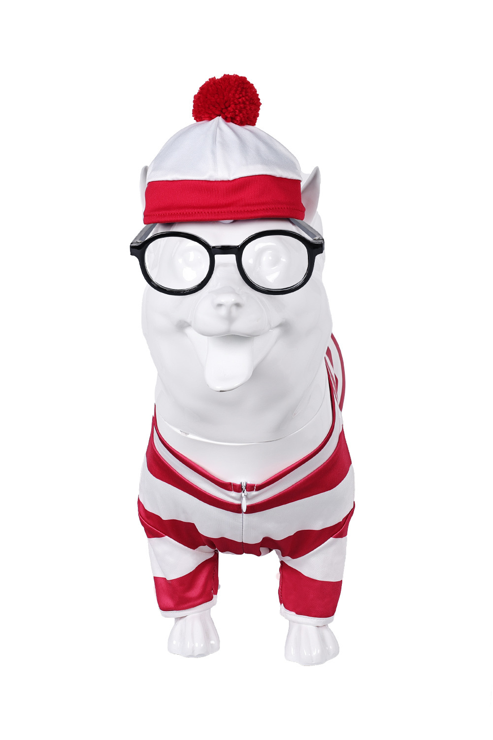 TV Where's Wally/Waldo? Willy Pet Dog Clothing Outfits Halloween Carnival Suit Cosplay Costume