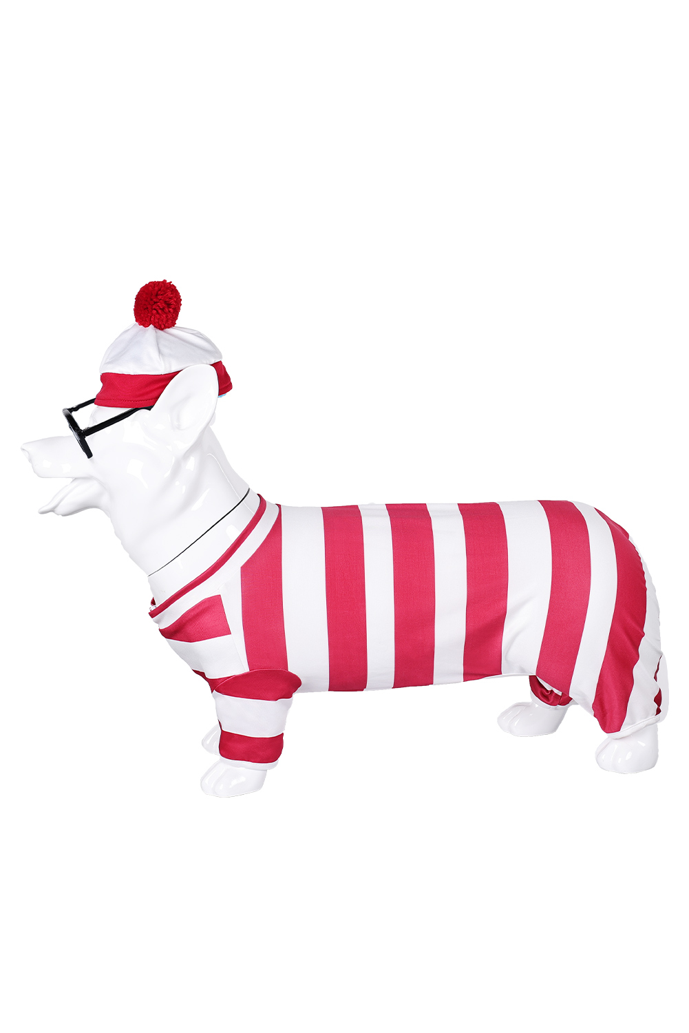 TV Where's Wally/Waldo? Willy Pet Dog Clothing Outfits Halloween Carnival Suit Cosplay Costume