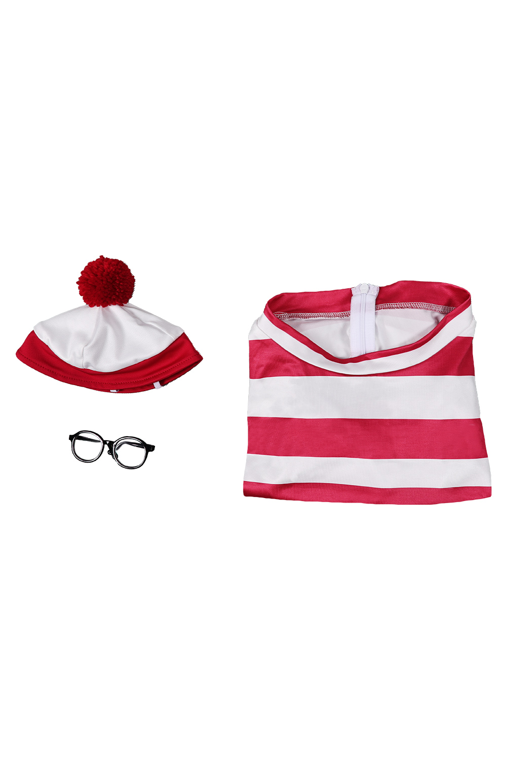 TV Where's Wally/Waldo? Willy Pet Dog Clothing Outfits Halloween Carnival Suit Cosplay Costume