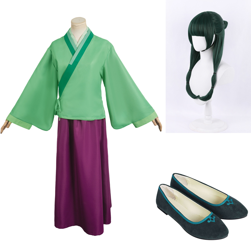 The Apothecary Diaries Maomao Green Kimono Full Set Outfits Halloween Carnival Suit Cosplay Costume