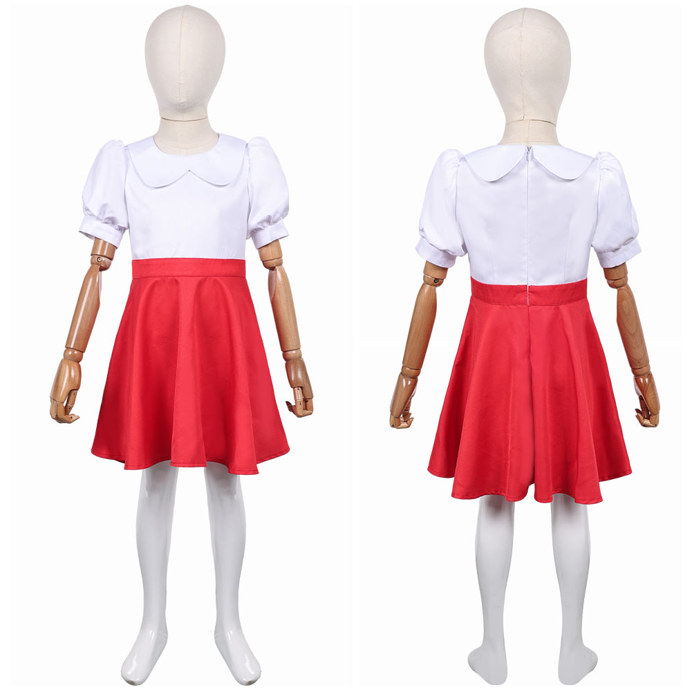 The Double Lottie Lottchen Kids Children Red Dress Set Halloween Carnival Party Cosplay Costume