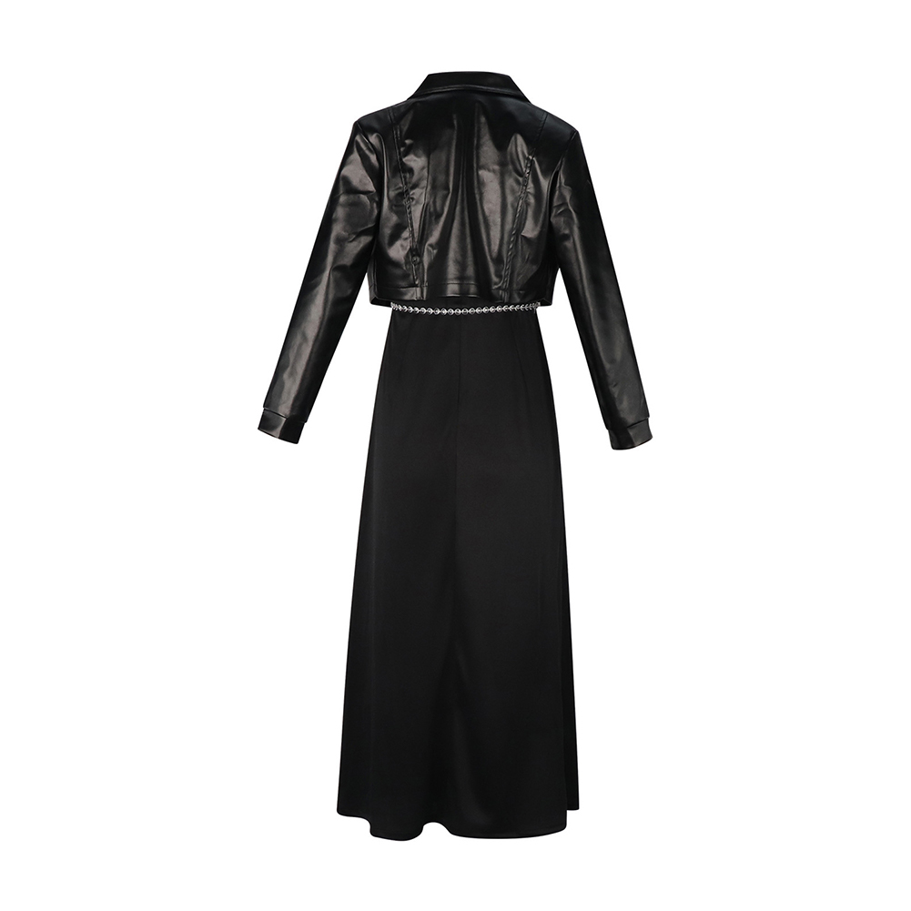 The Hundred Line Shizuhara Hiruko Leather Jacket Dress Halloween Party Cosplay Costume