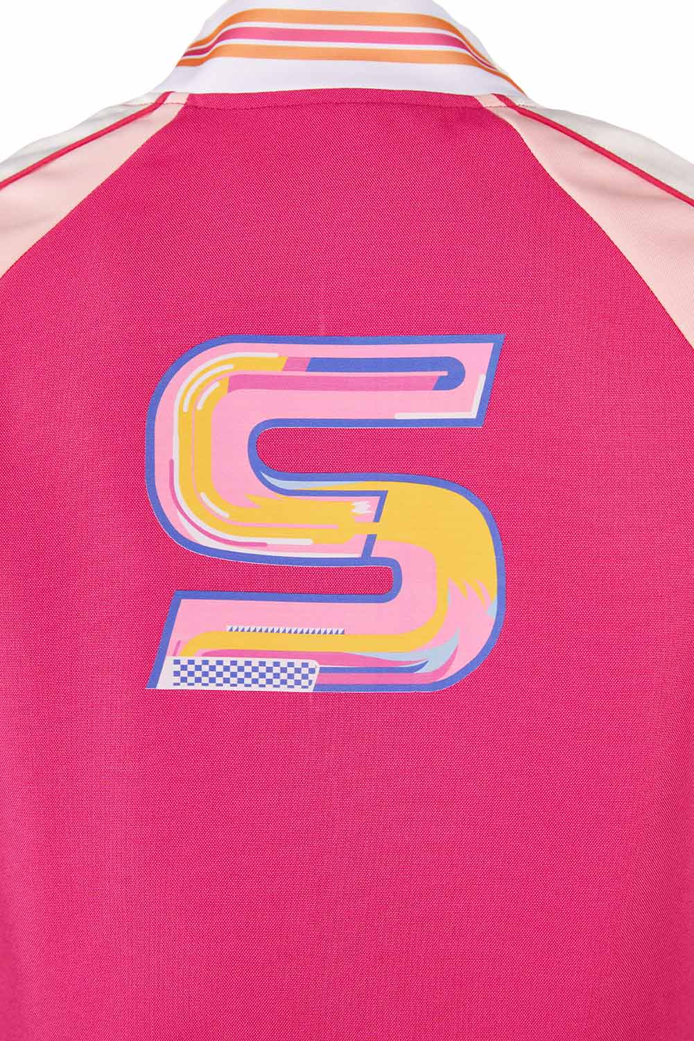 The Substance (2024) Sue Pink Printed Coat Outfits Halloween Carnival Suit Cosplay Costume