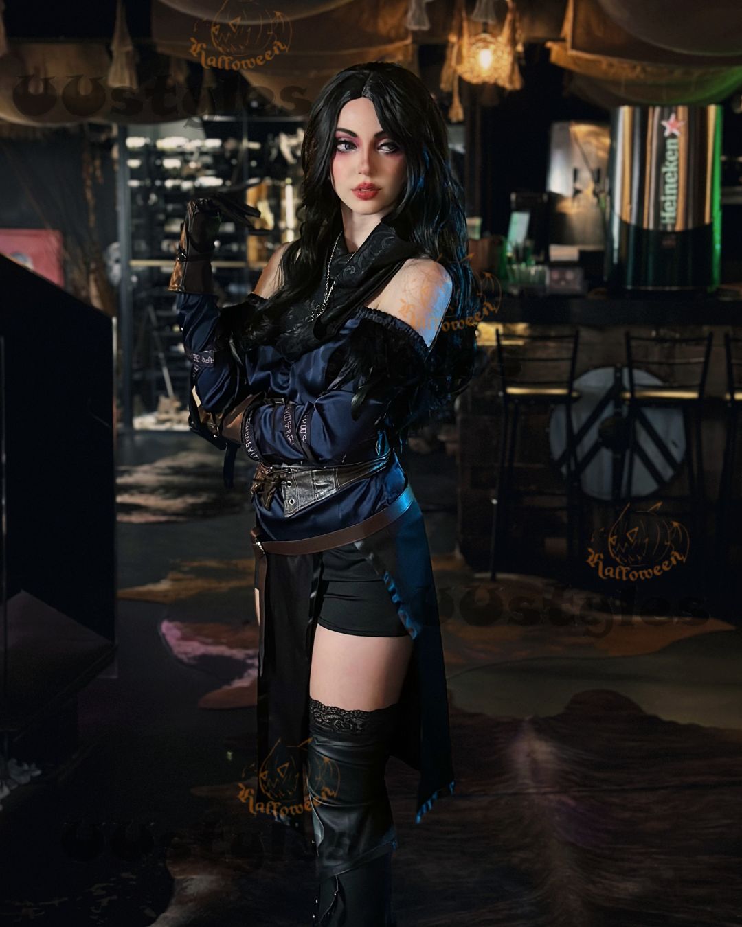 The Witcher 3: Wild Hunt-Yennefer Top Skirt Outfits Cosplay Costume Halloween Carnival Suit