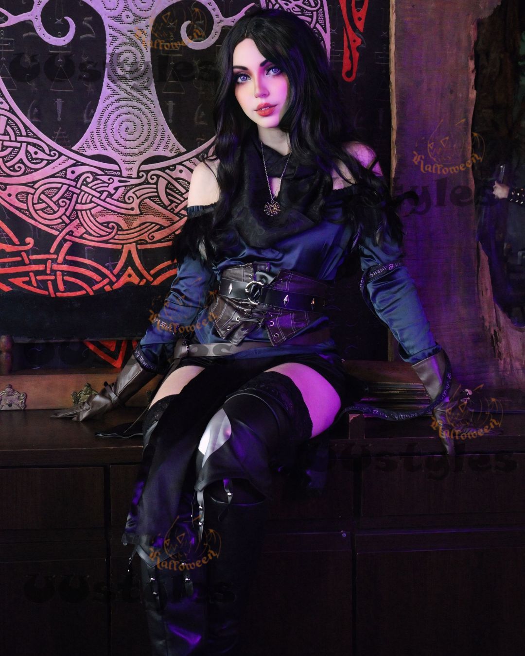 The Witcher 3: Wild Hunt-Yennefer Top Skirt Outfits Cosplay Costume Halloween Carnival Suit