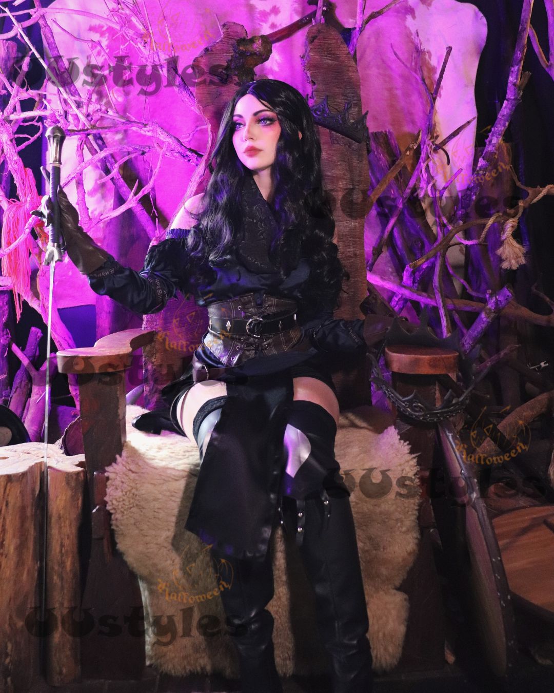 The Witcher 3: Wild Hunt-Yennefer Top Skirt Outfits Cosplay Costume Halloween Carnival Suit