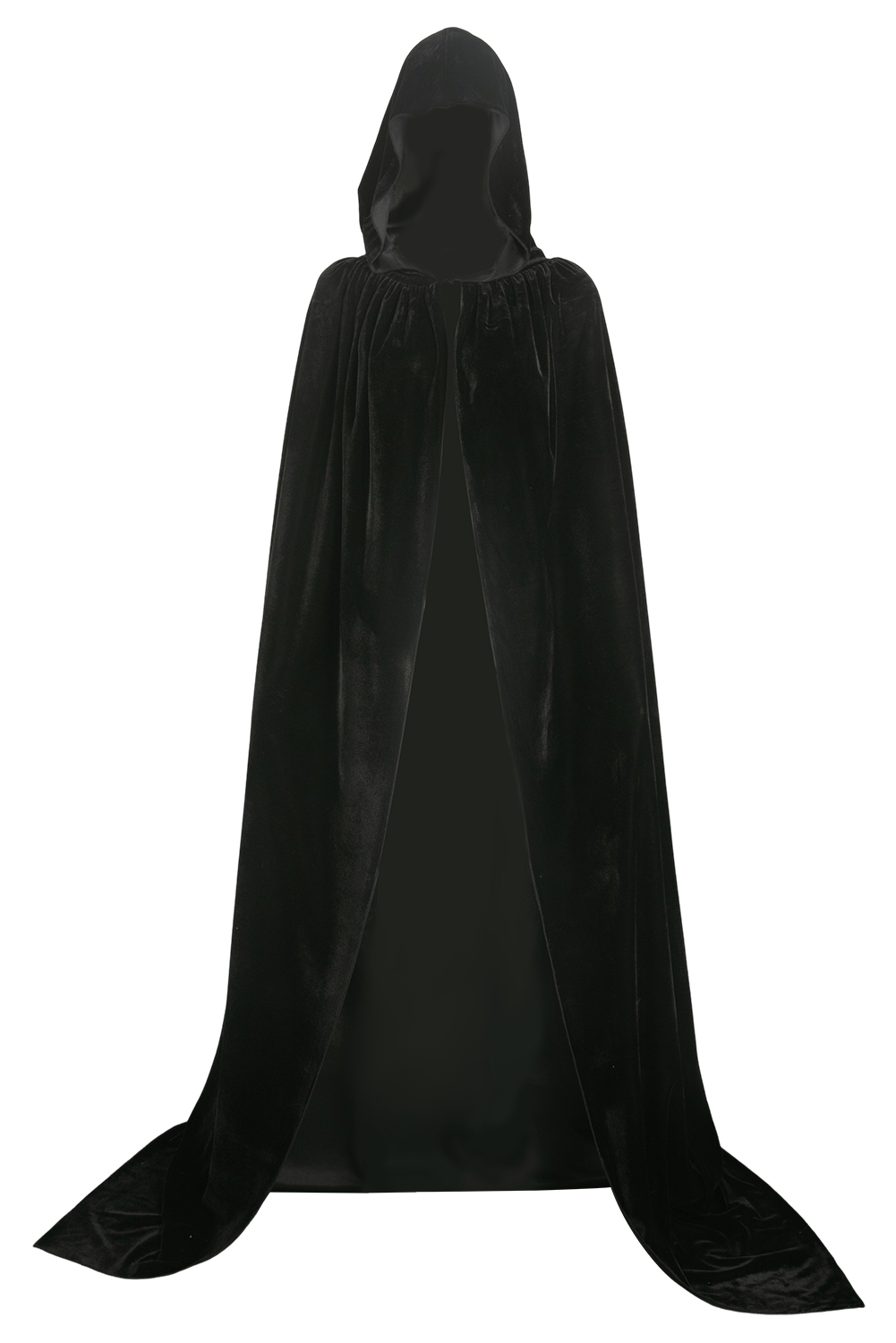 Thickened Gold Velvet Black Cosplay Hooded Cloak Halloween Costume Accessories