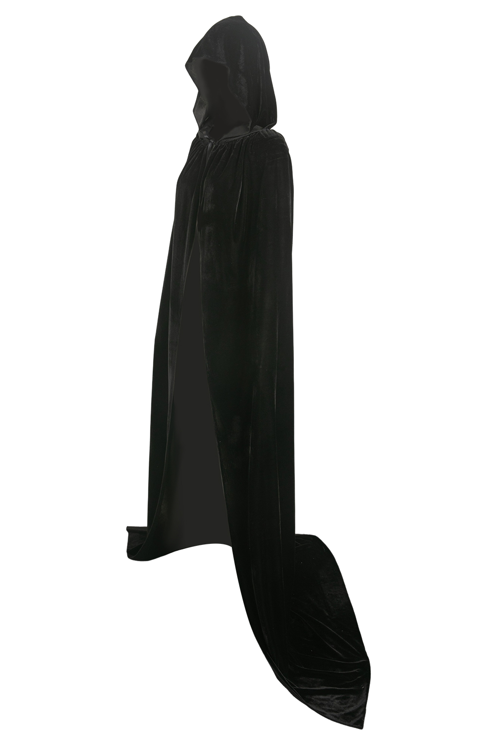 Thickened Gold Velvet Black Cosplay Hooded Cloak Halloween Costume Accessories