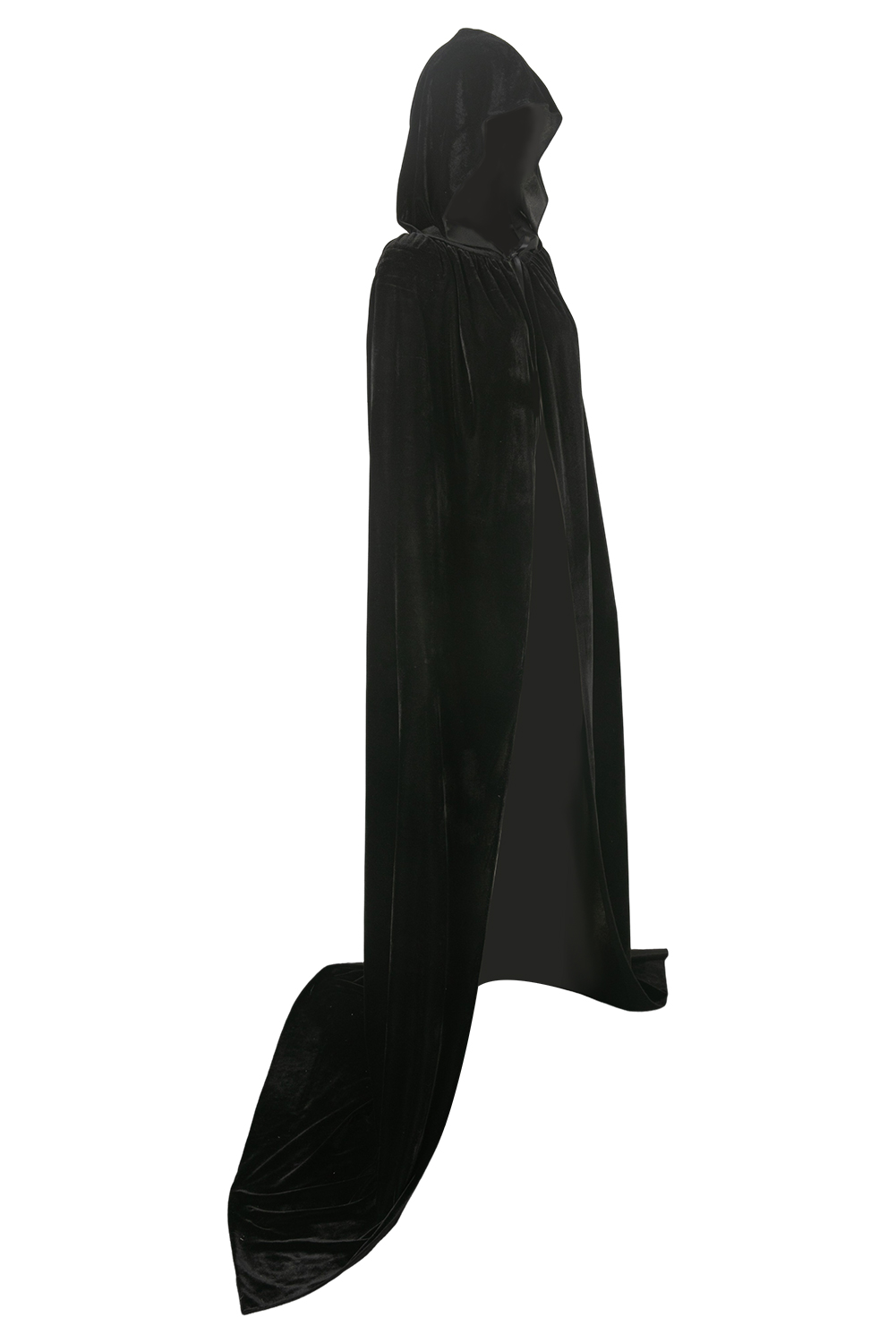 Thickened Gold Velvet Black Cosplay Hooded Cloak Halloween Costume Accessories