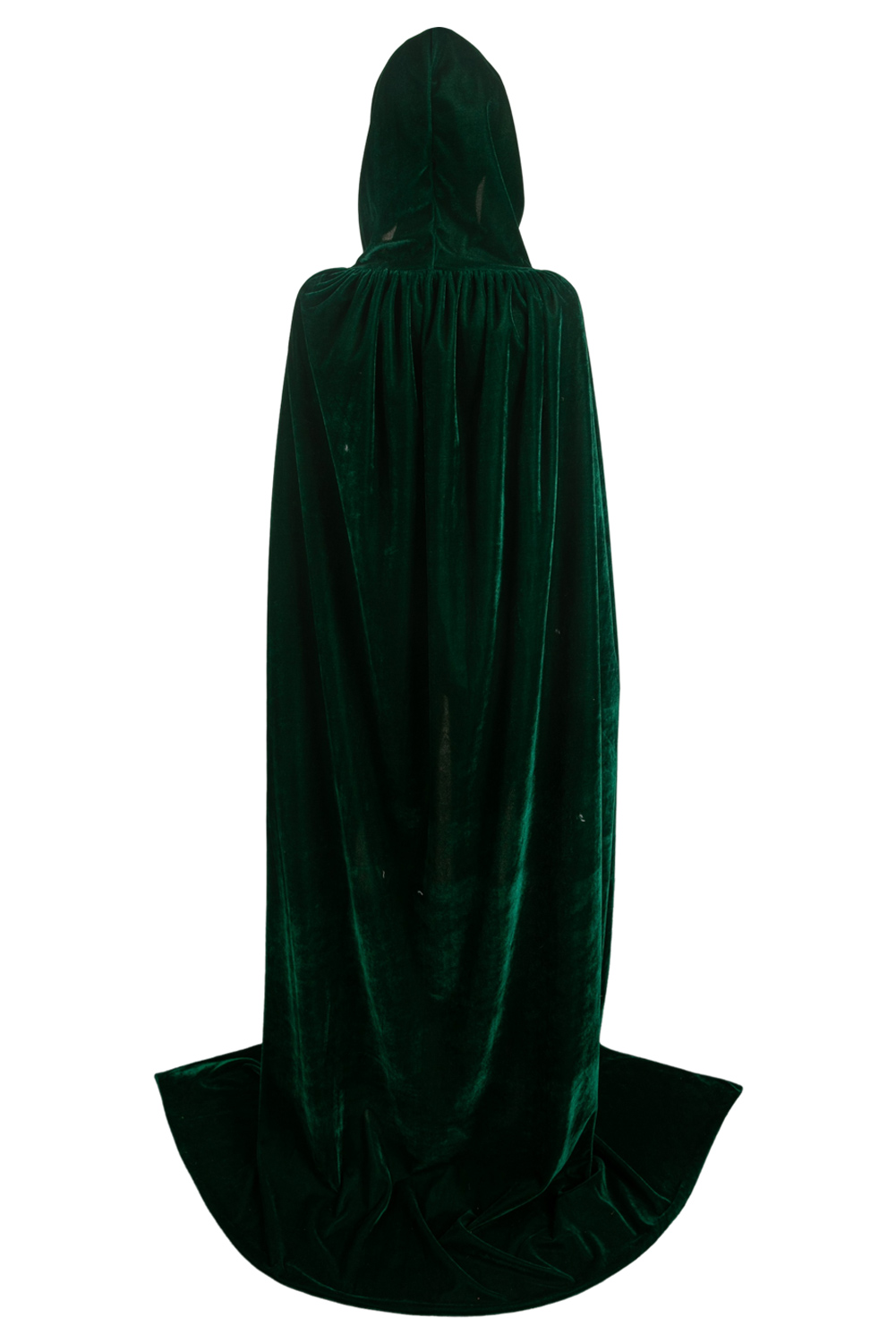 Thickened Gold Velvet Dark Green Cosplay Hooded Cloak Halloween Costume Accessories