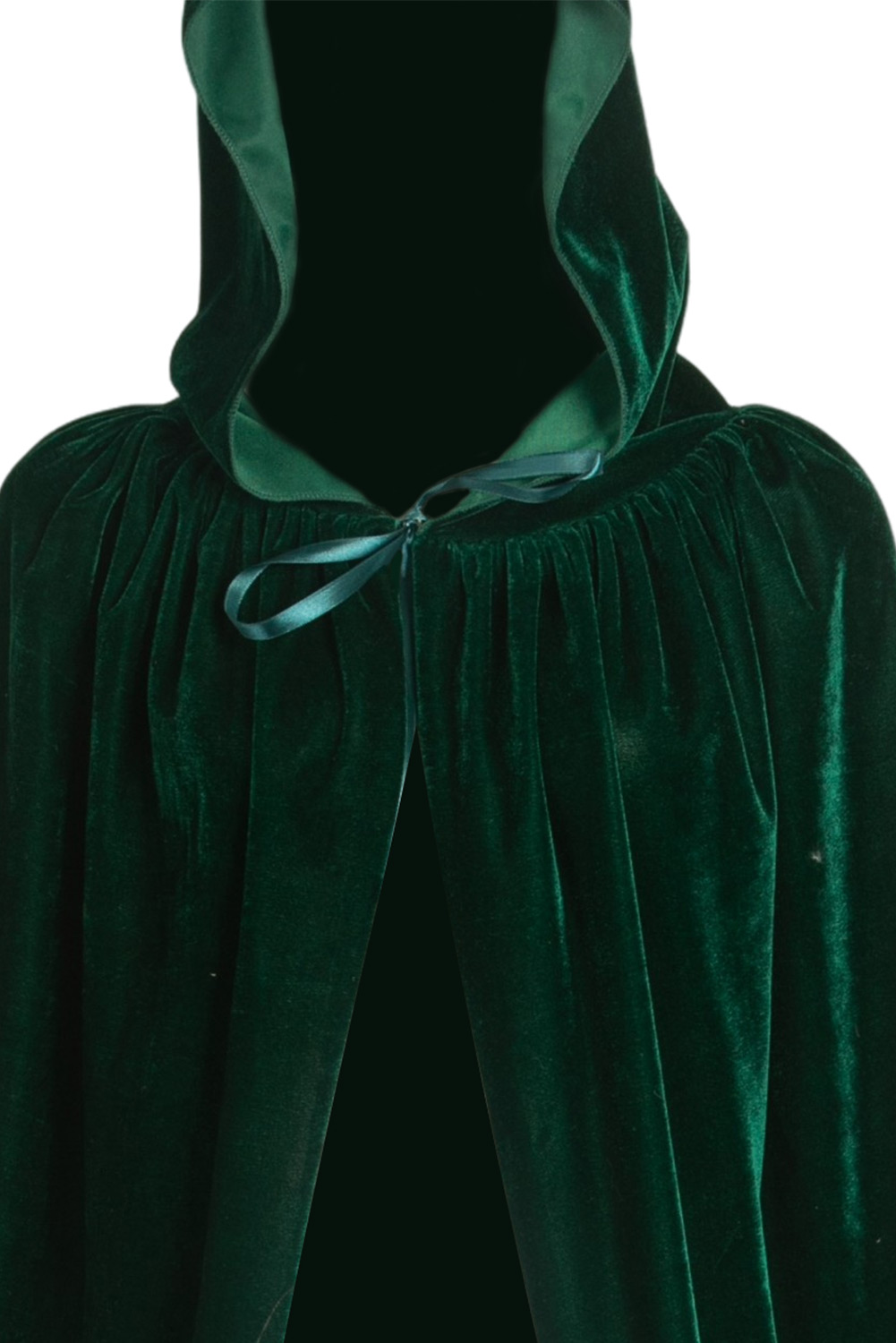 Thickened Gold Velvet Dark Green Cosplay Hooded Cloak Halloween Costume Accessories