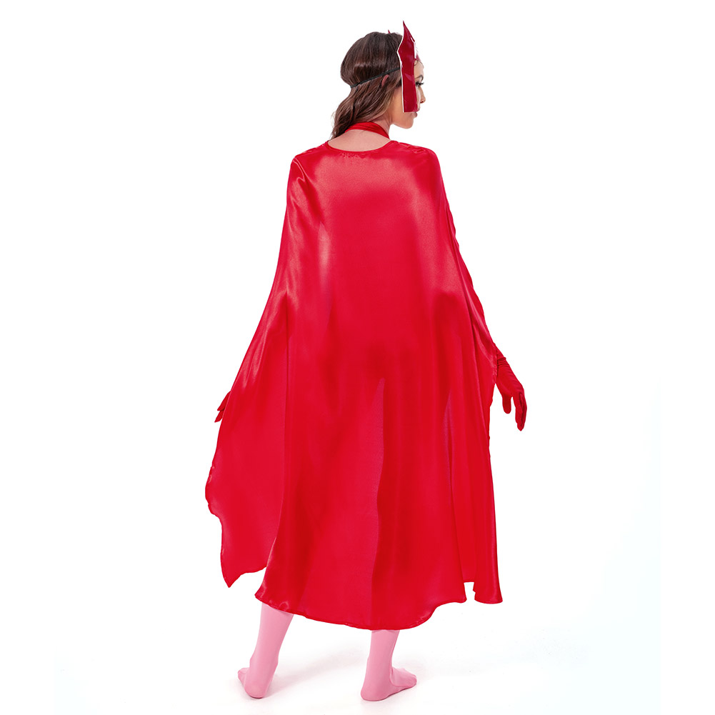 WandaVision Scarlet Witch Wanda Maximoff Mono Cosplay Costume Festival Party Outfit 