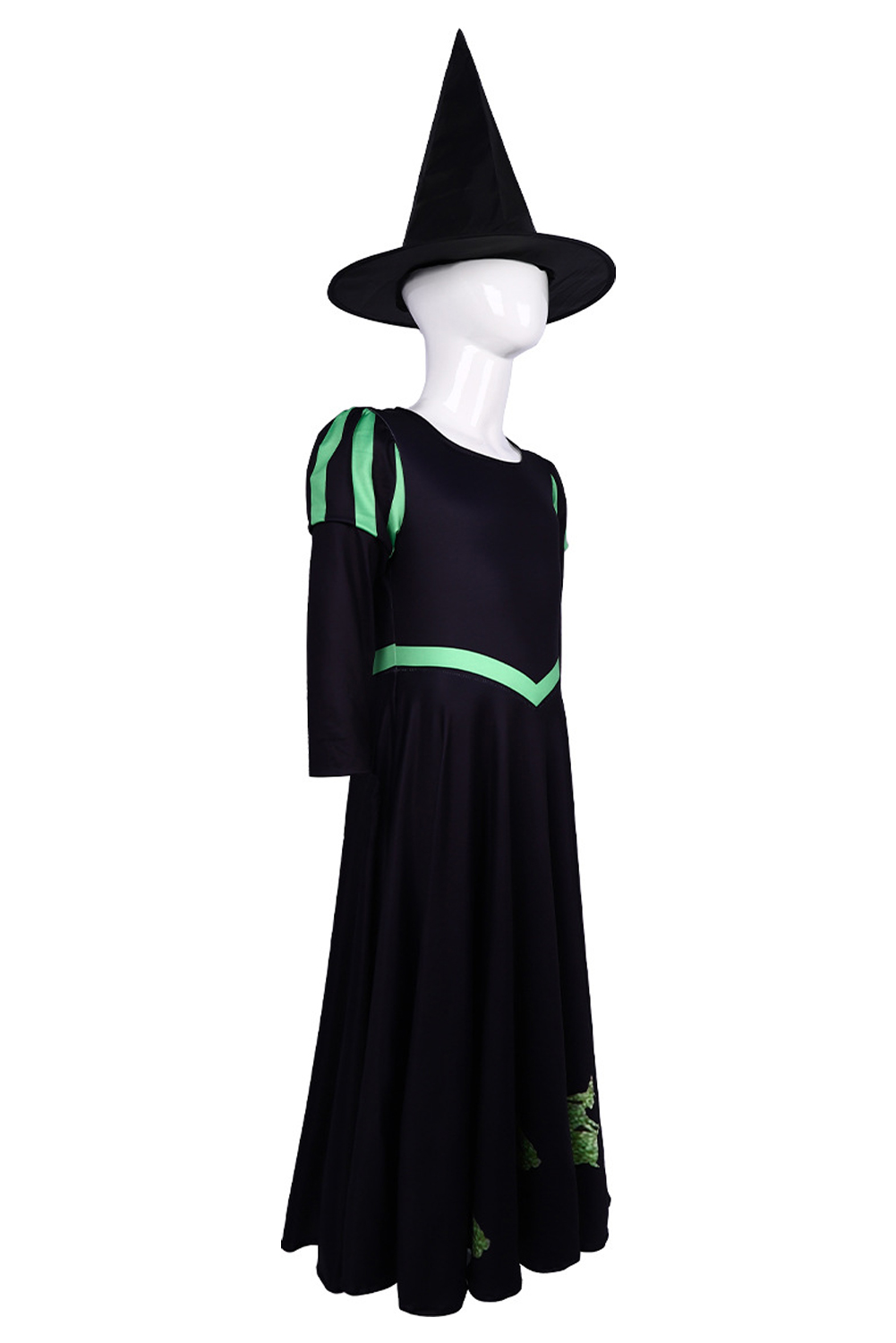 Wicked 2024 Elphaba Girls Kids Witch Dress Outfits Halloween Carnival Suit Cosplay Costume
