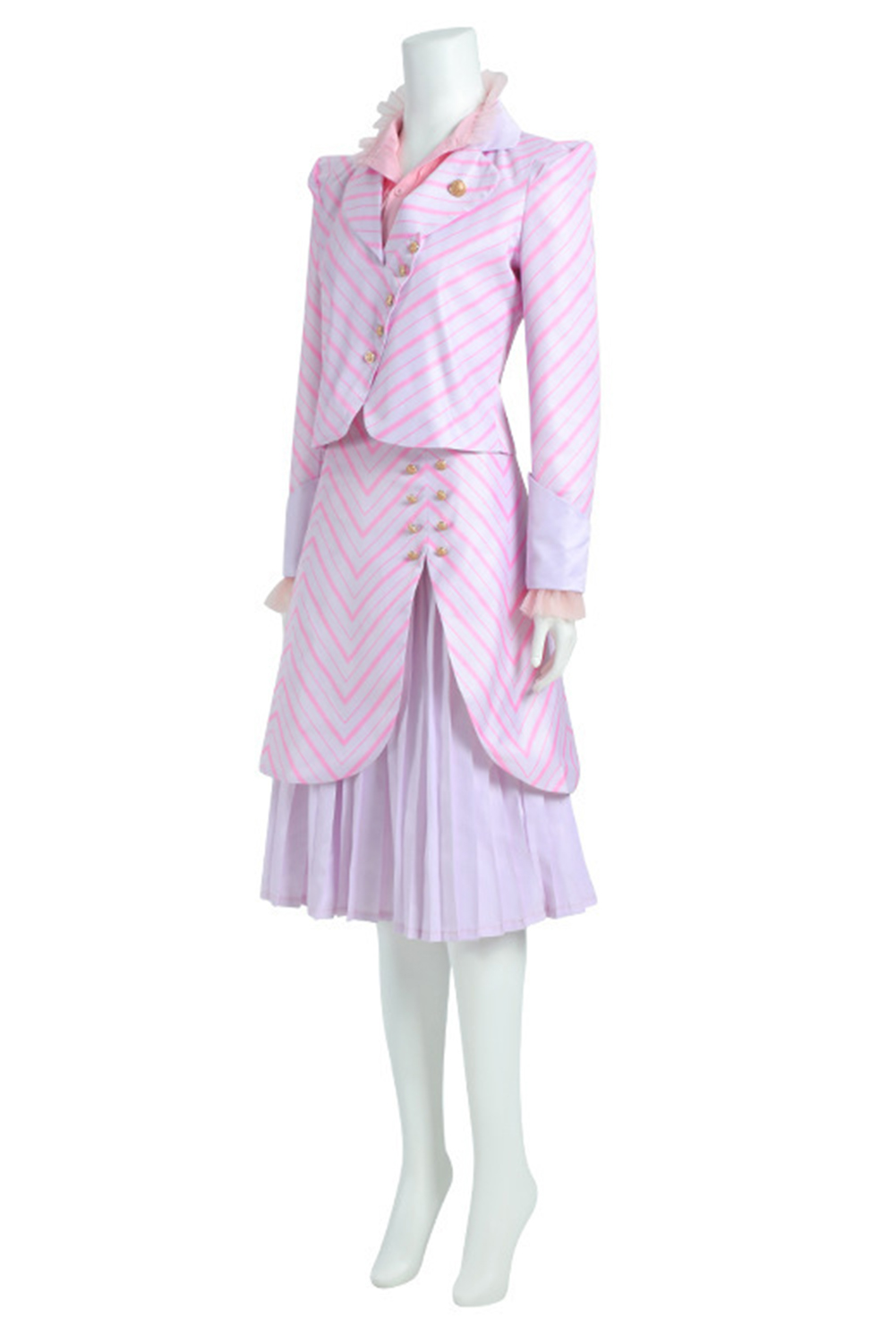 Wicked 2024 Glinda Women Adult Pink Uniform Dress Set Outfits Halloween Carnival Suit Cosplay Costume