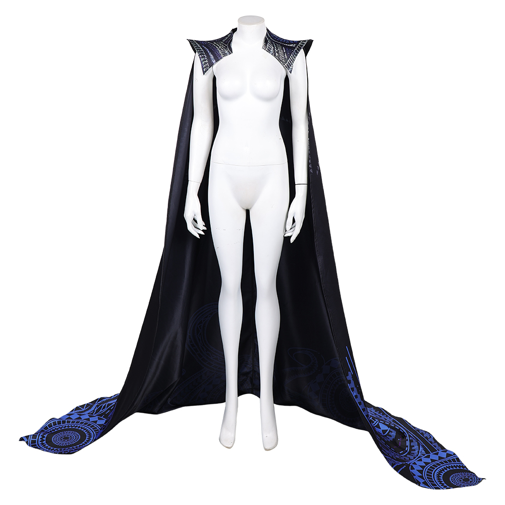 Wicked Elphaba Printed Navy Blue Long Cape Halloween Carnival Party Cosplay Costume