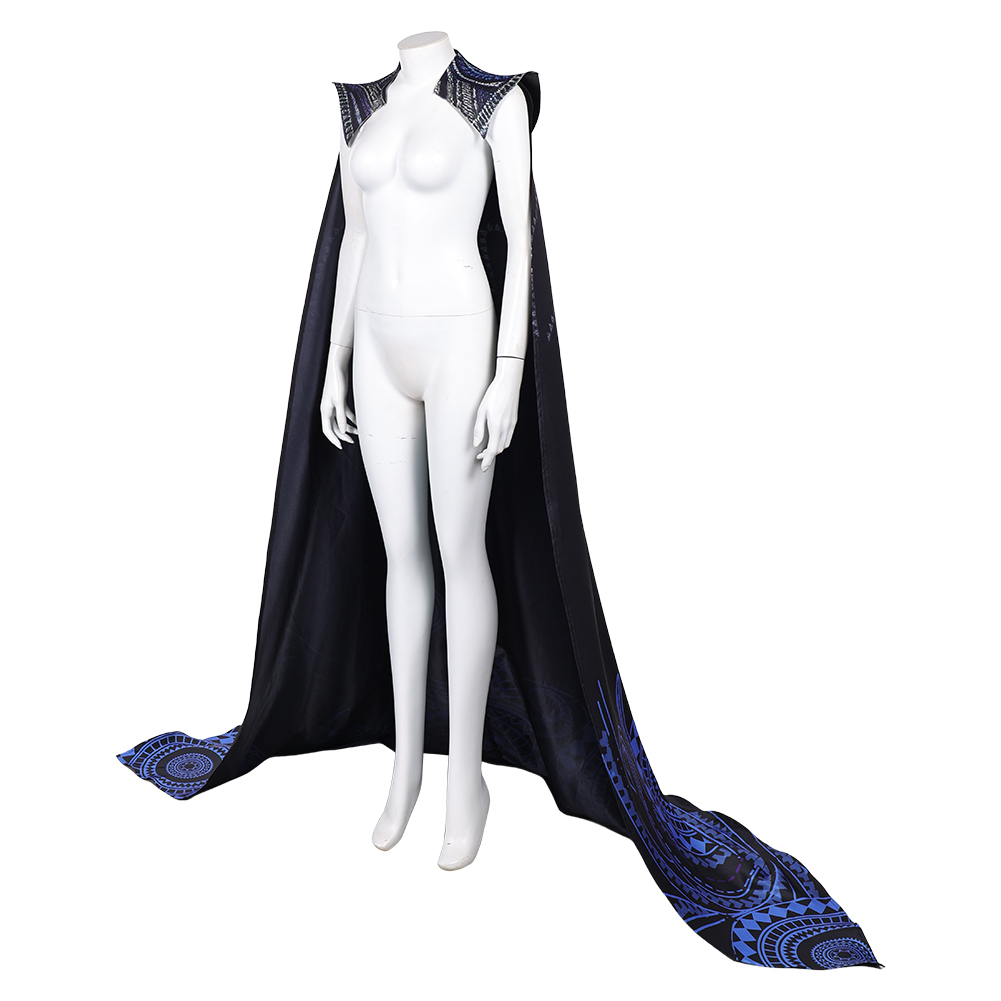 Wicked Elphaba Printed Navy Blue Long Cape Halloween Carnival Party Cosplay Costume