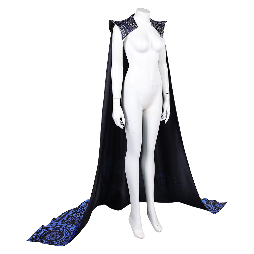 Wicked Elphaba Printed Navy Blue Long Cape Halloween Carnival Party Cosplay Costume
