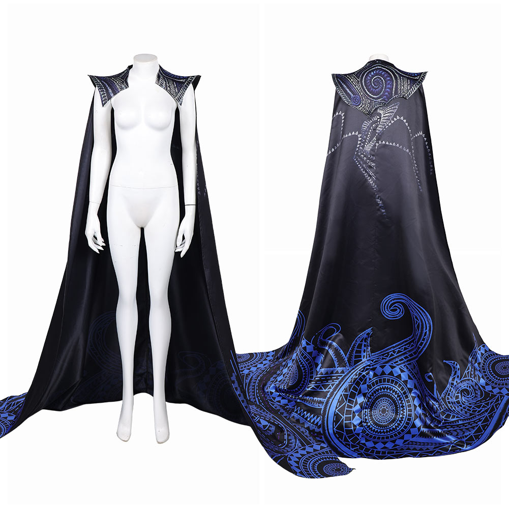 Wicked Elphaba Printed Navy Blue Long Cape Halloween Carnival Party Cosplay Costume