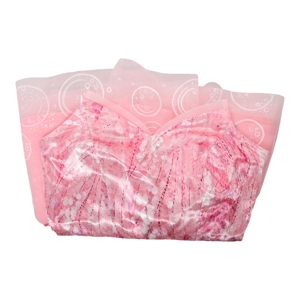 Wicked For Good Glinda Pink Mesh Dress Ver 2 Halloween Carnival Party Cosplay Costume