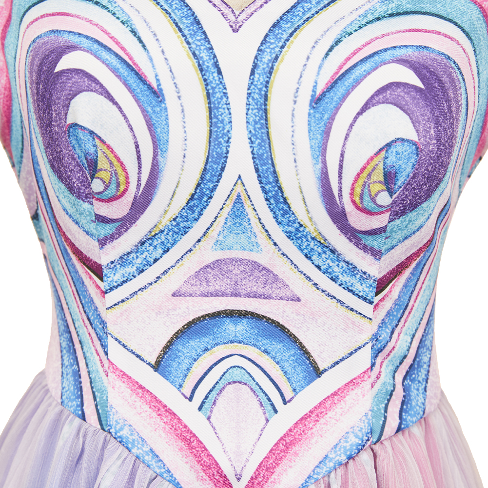 Wicked: For Good Glinda Printed Gown Halloween Carnival Party Cosplay Costume